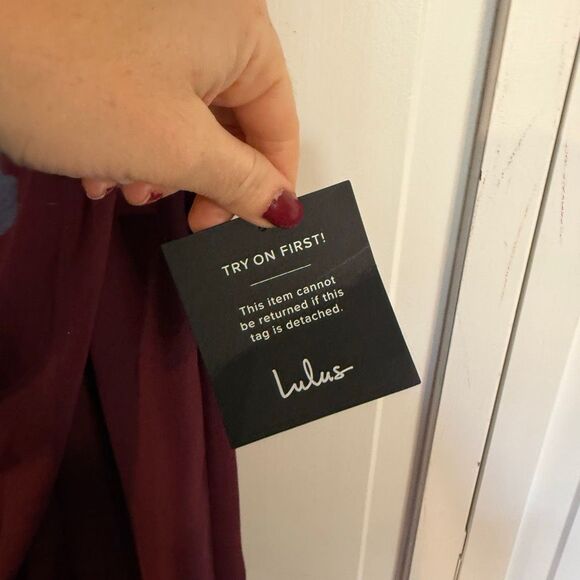 Lulus NWT glamorous disposition burgundy ruched maxi dress small - Picture 8 of 15